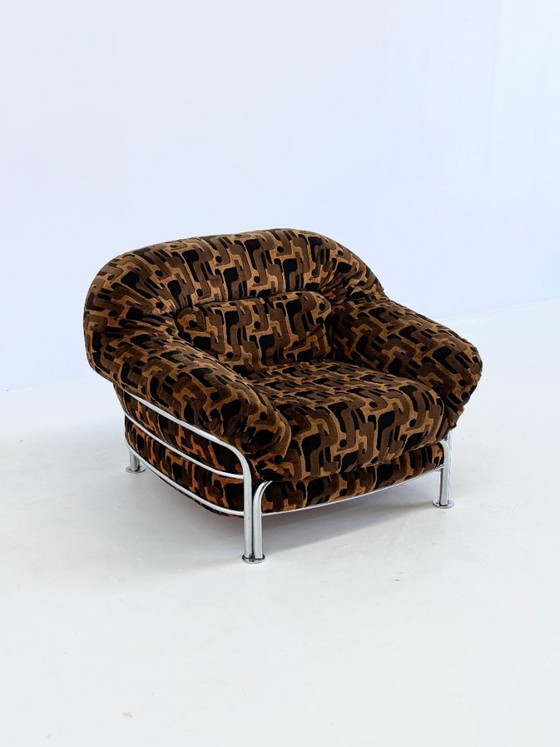 Image 1 of Vintage Italiaanse lounge stoelen met buisframe