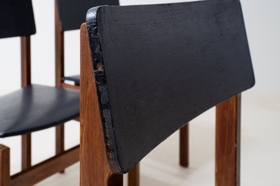 Mid-Century Set van 'Abstracta' stoelen van Jos De Mey – Eetkamerstoelen, Leather (photo 8 of 15)