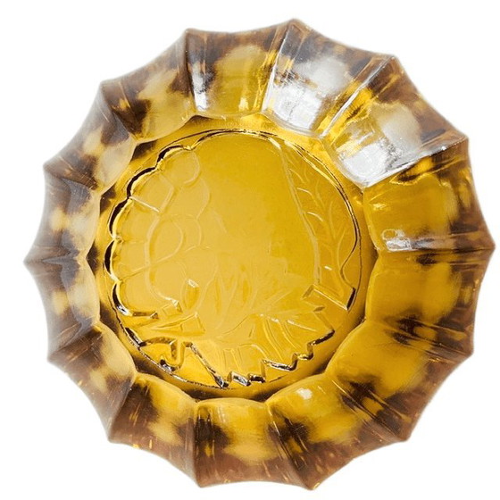 Antike Art-Deco-Schale aus bernsteinfarbenem Glas, Scailmont, 1930er Jahre – Tischdekoration (photo 5 of 6)