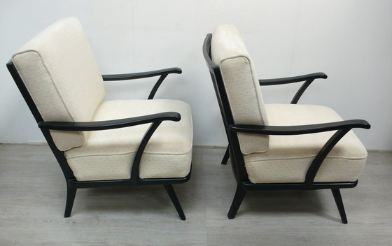 Image 1 of 50s Lounge Chair Gianni Songia Italy, White + Black Mid - Century