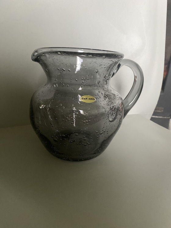 Image 1 of Jarra/jarra de vidrio hecha a mano con burbujas