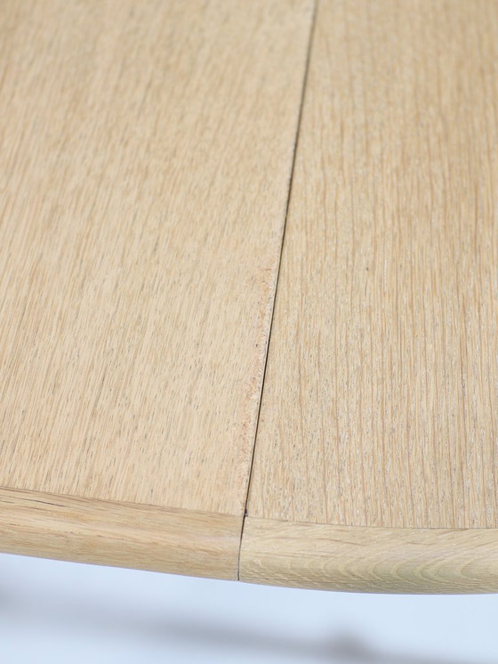 Image 1 of Extendable round dining table oak Skovby Danish vintage