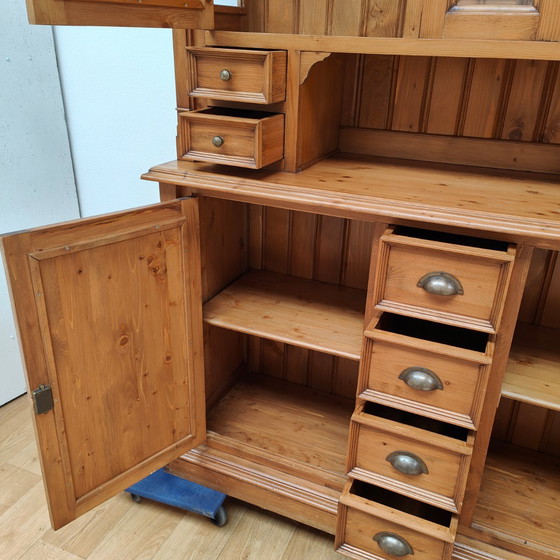Image 1 of Vintage French Country Pine Buffet Cabinet Wall Cupboard Kitchen Cupboard