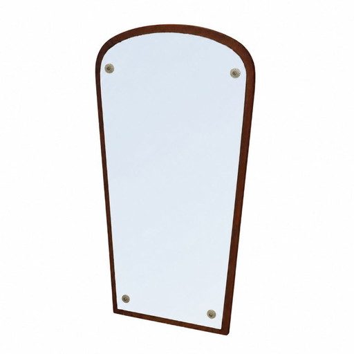 Specchio con cornice in legno, design danese, anni '80, prodotto in Danimarca