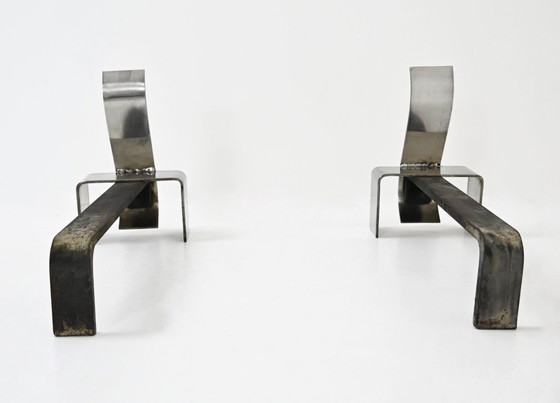 Image 1 of Coppia di alari da camino, anni '70