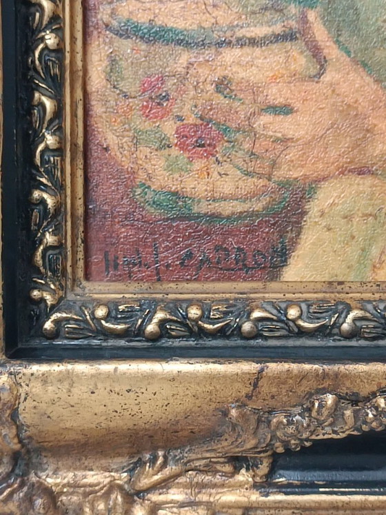 Image 1 of Olio su tela, Michel Capron, Giovane donna con ciotola, Francia, circa 1950