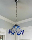 Suspension en verre de Murano style mouchoir, par Mazzegga, années 1960