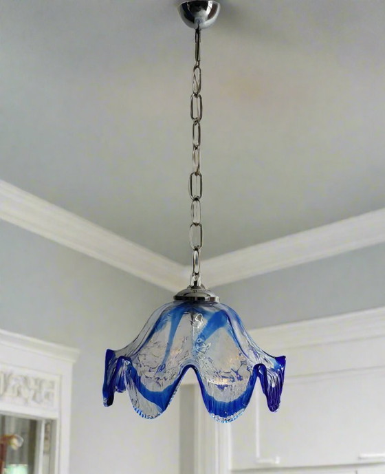 Image 1 of Lámpara colgante estilo pañuelo de cristal de Murano de mediados de siglo de Mazzegga, década de 1960