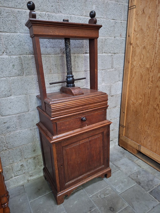Antique oak linen press