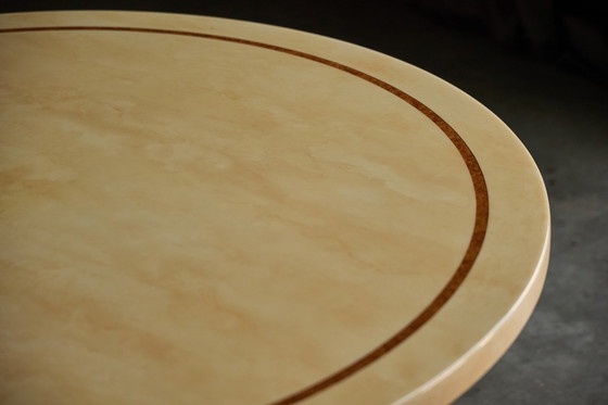 Image 1 of Faux-Marble Lacquered Table by Jean Claude Mahey, France, 1970s