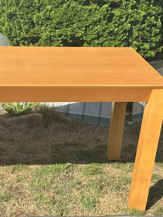Designer Dining Table, Striking Inward-Setting Legs and a Thin Light Edge Along the Tabletop, Beautifully (photo 4 of 7)