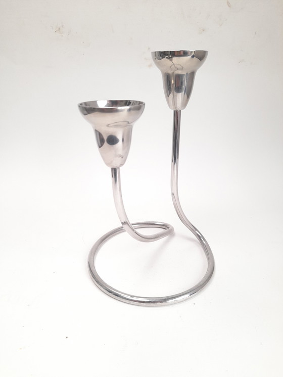 Image 1 of Two-arm candlestick by Georg Jensen, Denmark