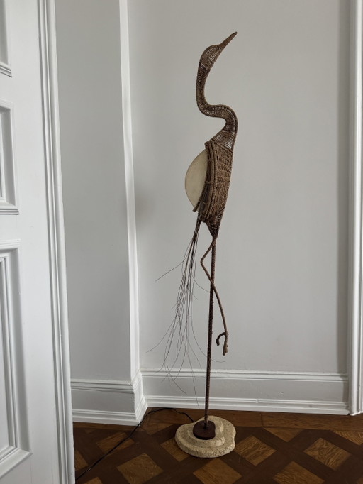 Crane floor lamp, 70s, floor lamp 70s, Midcentury