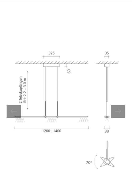 Suspension LED Baltensweiler 120, Métal, Argenté (photo 4 sur 5)