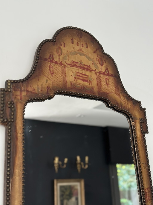 Antieke chinoiserie spiegel Trumeau, ca. 1900 – Wood, Glass