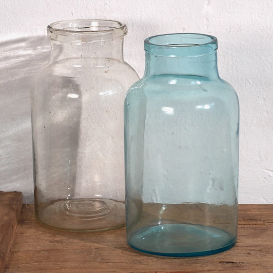 Botellas antiguas transparentes (c.1920). Juego de 2 piezas #58 – Vasos y jarras, Glass (photo 8 of 16)
