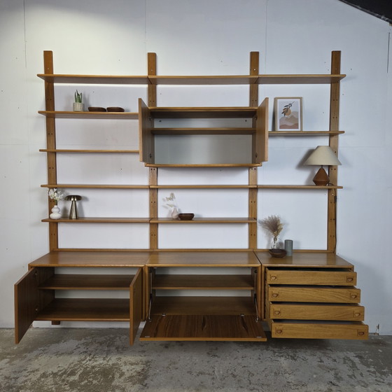Image 1 of Vintage Danish teak wall system 1960s bookcase Danish