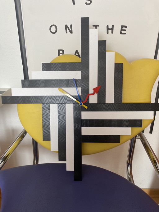 Wanduhr Memphis Stil XXL Künstleruhr Design