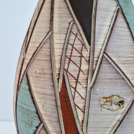 Image 1 of Vaas Sgrafitto sawa van Ritz keramiek jaren'60