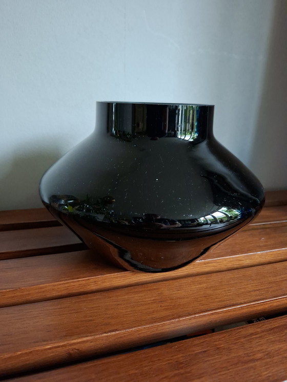 Image 1 of Vase Art Deco Doyen Belgien. Schwarzes Glas.