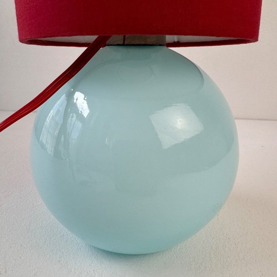 Image 1 of VINTAGE BLUE OPALINE LAMP