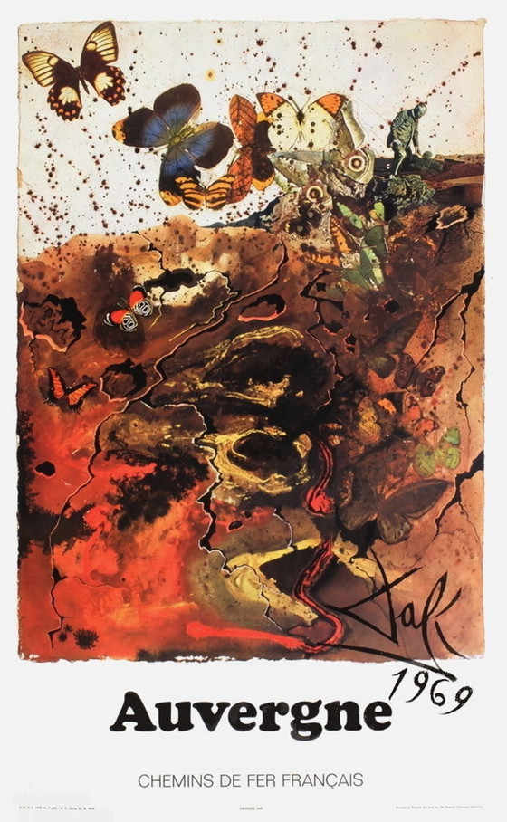 Image 1 of Salvador DALI SNCF - Chemins de Fer Français - Auvergne (grand) original poster 
