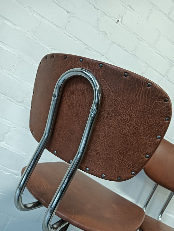Image 1 of Jaren 50 bureau stoelen, in hoogte verstelbaar 