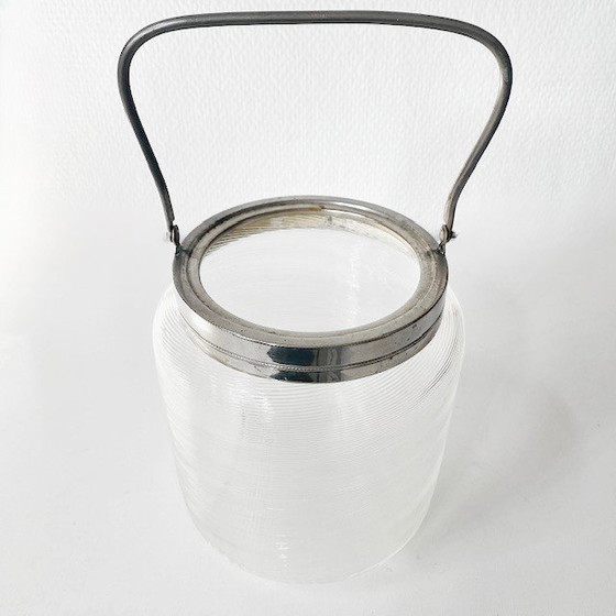 Image 1 of Vintage ice bucket Fries wire glass chrome 1960's