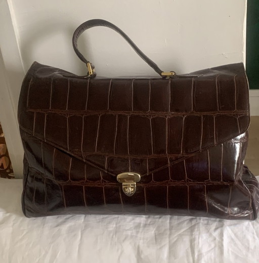 Grote vintage handtas van Joaquim Jofré (Barcelona 1929) – top handle tassen, Exotic (photo 2 of 9)