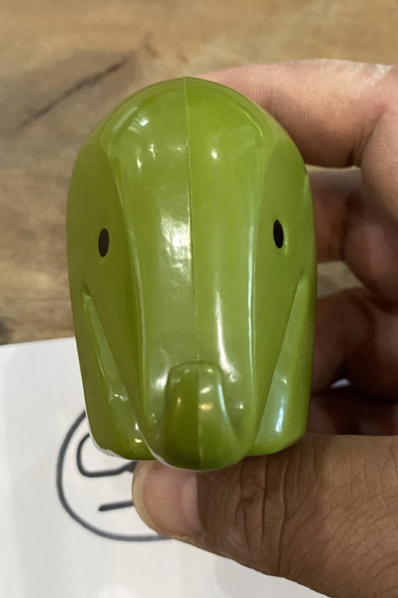 Image 1 of Sparschwein mit grünem Elefantenmotiv, CA7, von Luigi Colani, Dresdner Bank, 1970