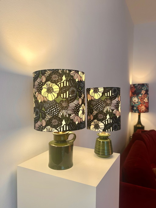Modern, wireless lamp duo - upcycled from a vintage vase -
