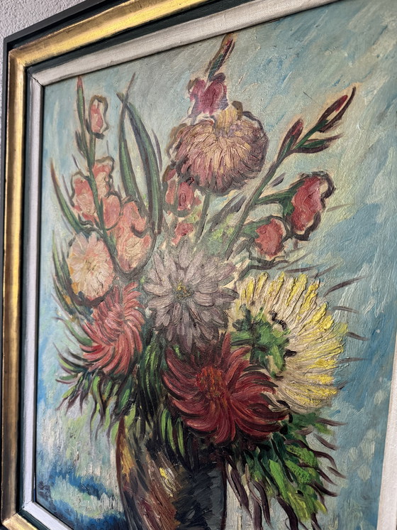 Image 1 of Farbiges Stilllebengemälde 20. Jahrhundert Rahmen E.Bouche