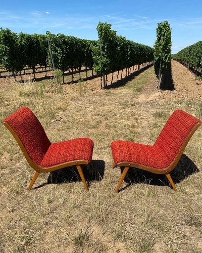 Jens Risom Poltrona Lounge Chair Anni '40 '50 Rosso Boucle Vostra Knoll – Poltrone (photo 2 of 38)