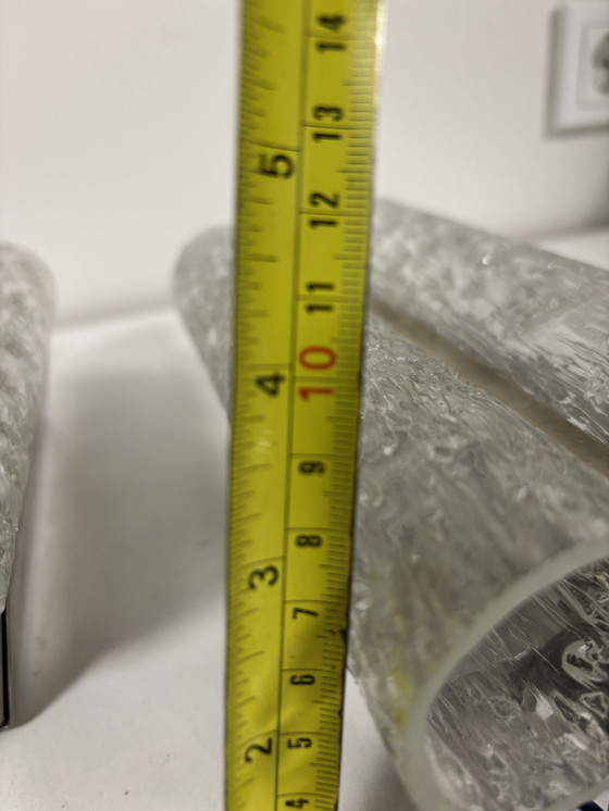 Image 1 of Juego de dos lámparas de pared con cristal de metal cromado, Doria Leuchten. Holanda, jaren 70