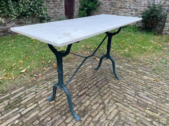 Image 1 of Garden Table Bistro Table with Marble French