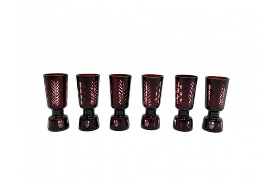 Image 1 of Decanter in cristallo con bicchieri, Repubblica Ceca, anni '60