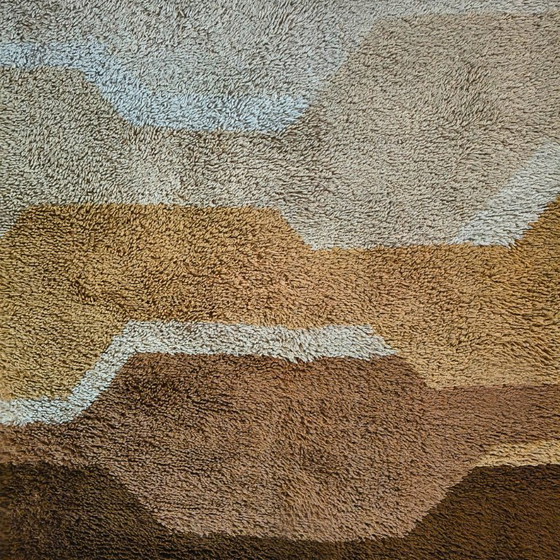 Image 1 of Italienischer Wollteppich im Mid-Century-Modern-Stil mit geometrischem Muster, 1970er Jahre