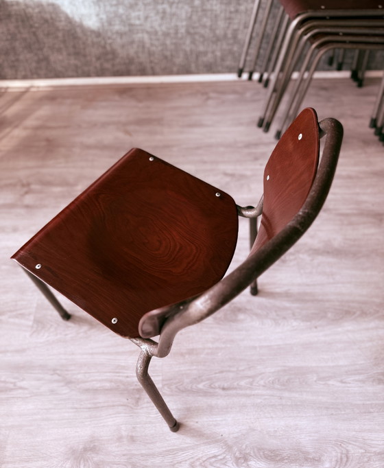 Image 1 of 6x Gispen ‘TU Delft’ 106 Chairs Pagholz, Netherlands, 1950s