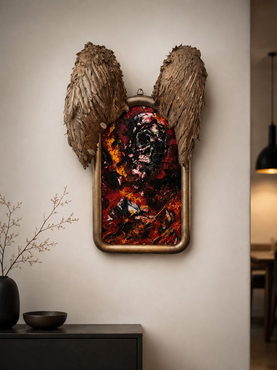 Image 1 of Artwork sculpture painting "Icarus Unbound" framed by G. Kellnberger