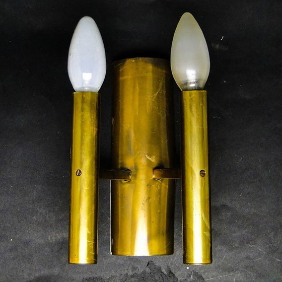 Zweiarmige Wandleuchte aus Metall, 1970er Jahre – Wandleuchten, Brass (photo 6 of 7)