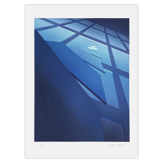 Jean Allemand signierter Siebdruck Horizon Bleu 1990 – Lithographien & Drucke, Paper (photo 5 of 5)