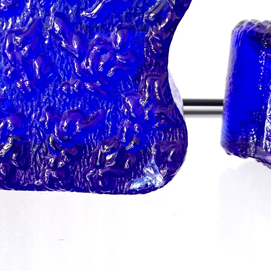 Image 1 of 2x vintage royal blue vase Lars Hellsten Skruf Sweden