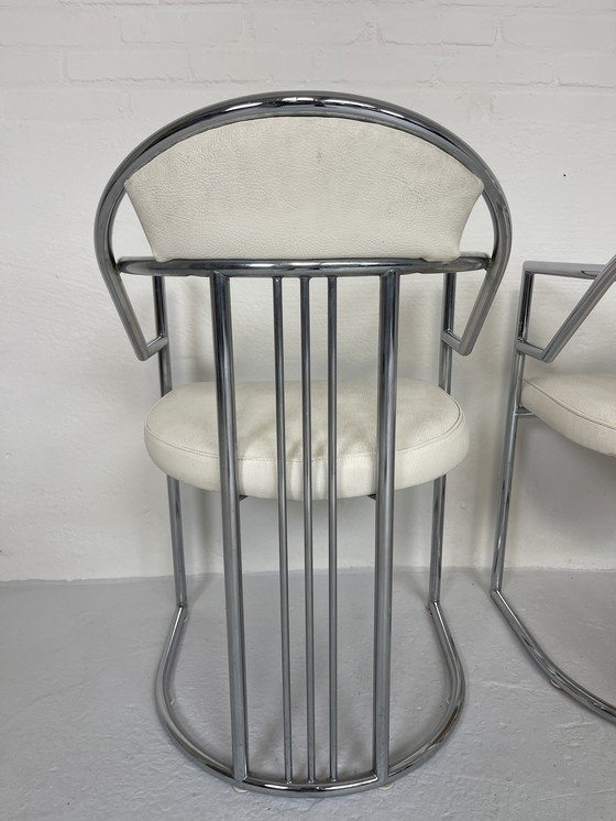Image 1 of Italiaanse stoelen vintage retro Artdeco crocodile 80's