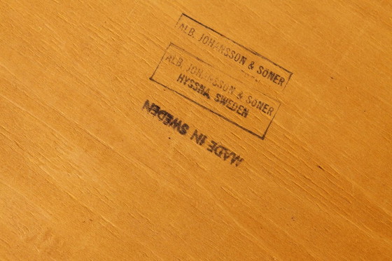 Image 1 of Set of 4 Vintage Oak Dining Chairs, 1960s Swedish Design by Alb Johansson & Söner, Hyssna