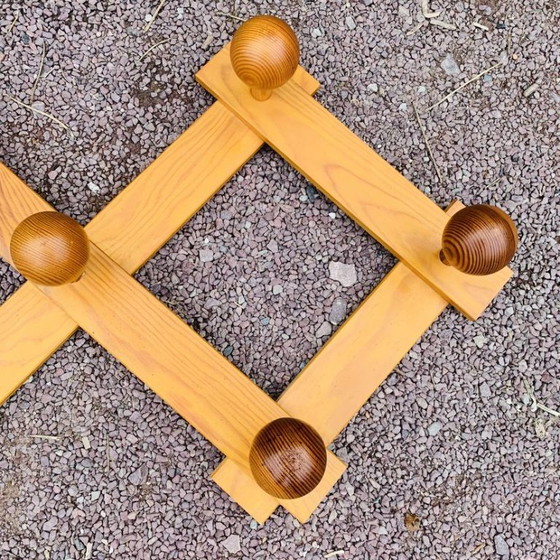Vintage Extendable Pine Coat Rack – Wood (photo 7 of 9)