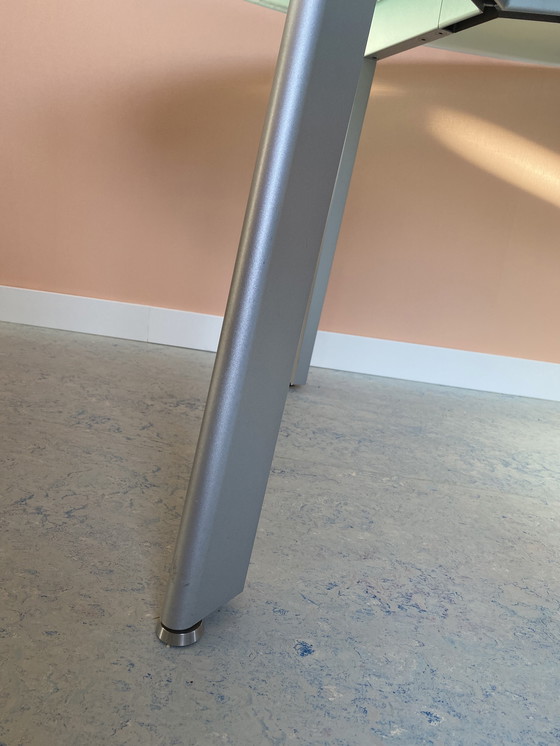 Image 1 of Dining table green/blue glass, Italian design.