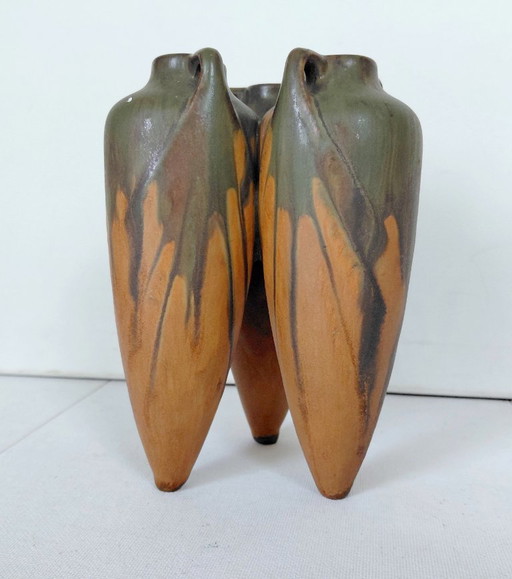 Denbac Art Nouveau, Art Déco Triptych Vase (1920er/30er Jahre)
