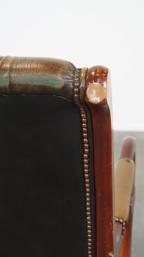 Image 1 of Green Vintage Chesterfield Armchair