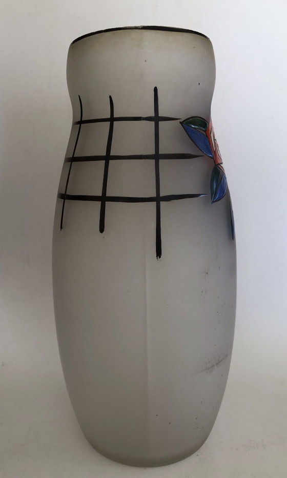 Leune Art Deco enameled glass Vase - Auguste Heiligenstein (circa 1925)., Black (photo 6 of 11)