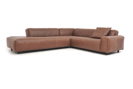 Rolf Benz Mio suite, bank, sofa, hoekbank, leer, bruin